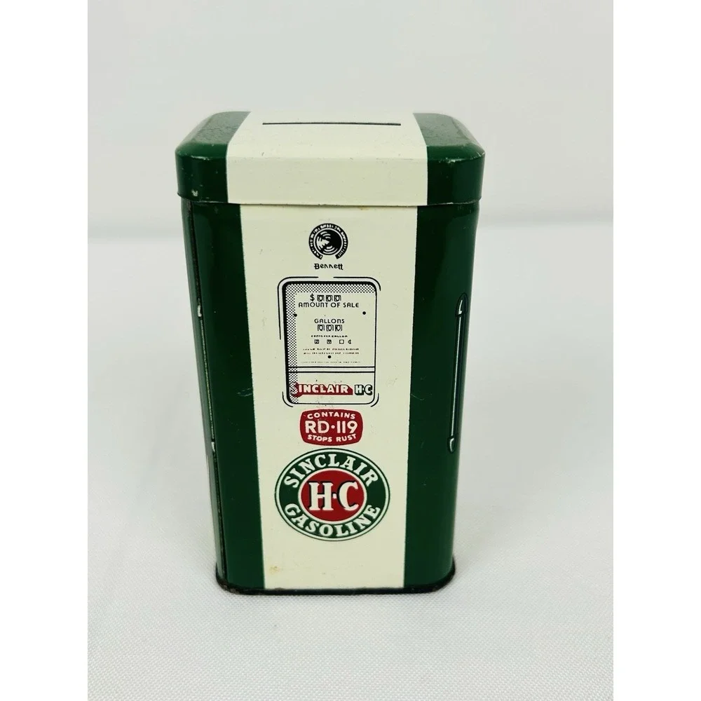 Sinclair H-C Gasoline Fuel Pump Collectable Tin Bank Vintage